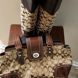 Vintage Coach Riding Boots and Handbag